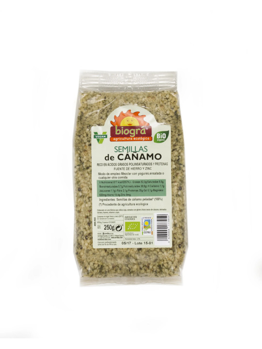 Biográ Graines de Chanvre Décortiquées 250g Bio