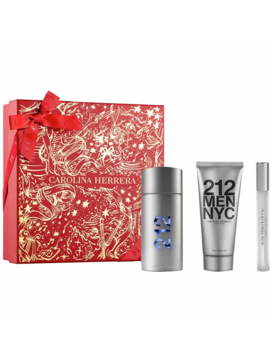 Carolina Herrera 212 Men Eau De Toilette Spray 100ml Coffret 3 Produits