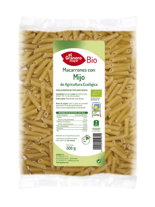 GRANERO Macaronis au Millet Bio 500g