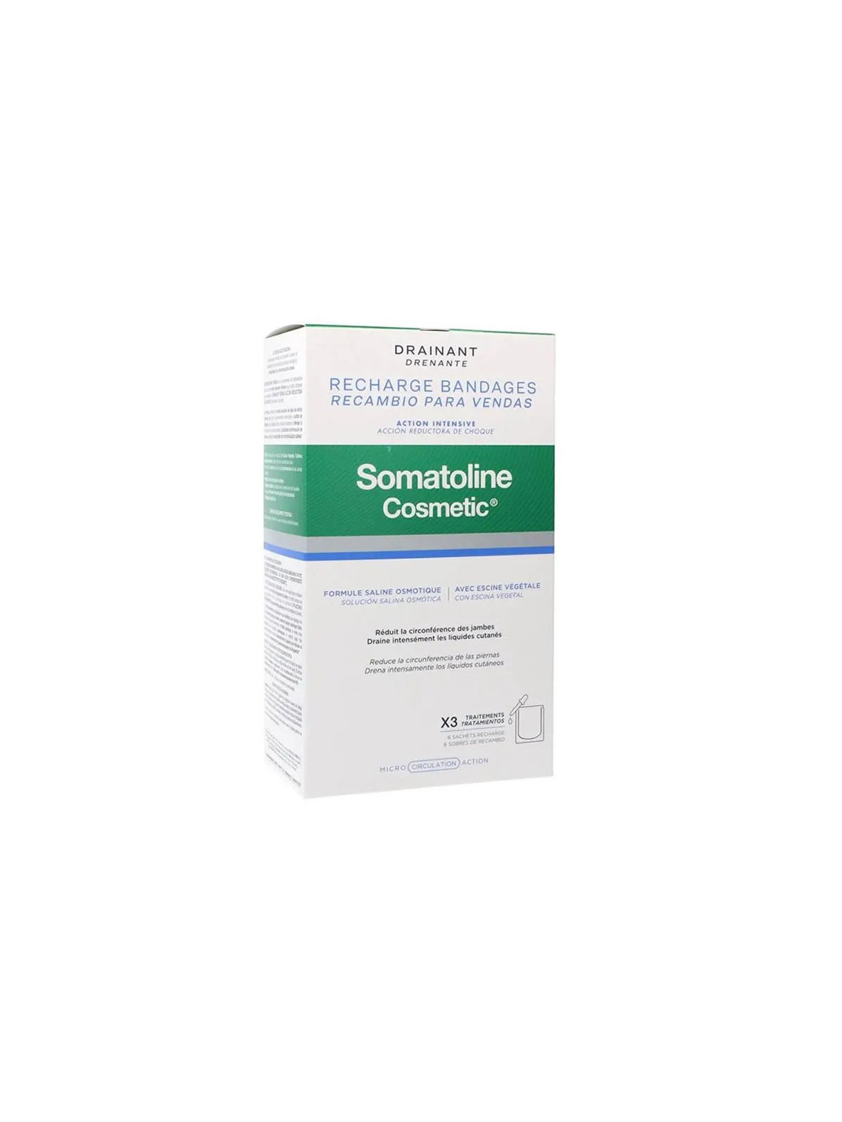 Somatoline Bande de Drainage Rechargeable Action Anti-Choc 6 Unités