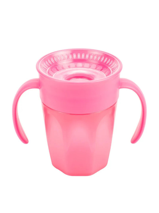 Dr. Brown's Gobelet 360° Sans Bec Verseur Rose Avec Poignées 200ml