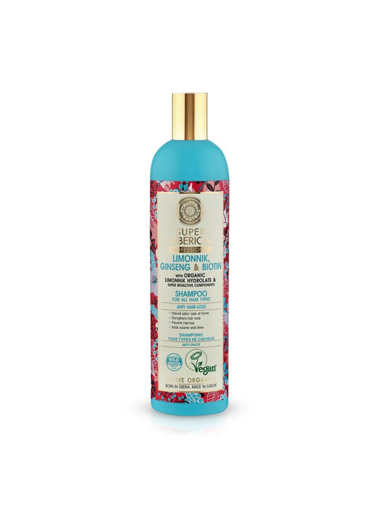 Natura Siberica Schizandra Ginseng et Biotine Shampooing Professionnel 400ml