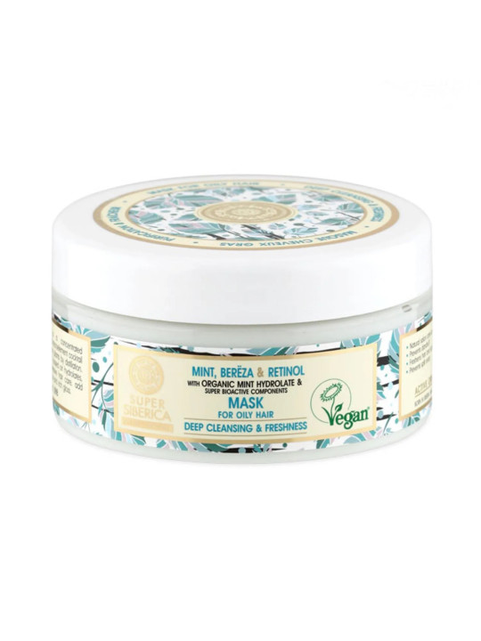 Natura Siberica Menthe Bouleau Rétinol Masque Capillaire Cheveux Gras 400ml