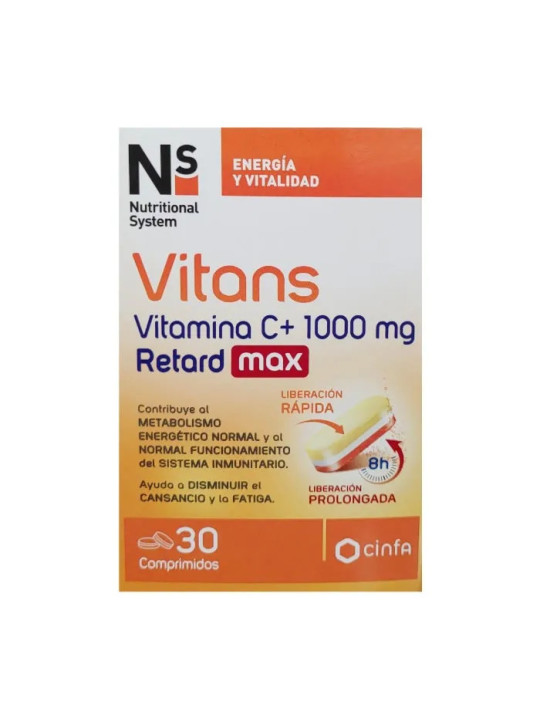 NS Vitans Vitamin C+ 1000mg Retard Max 30 Comprimés