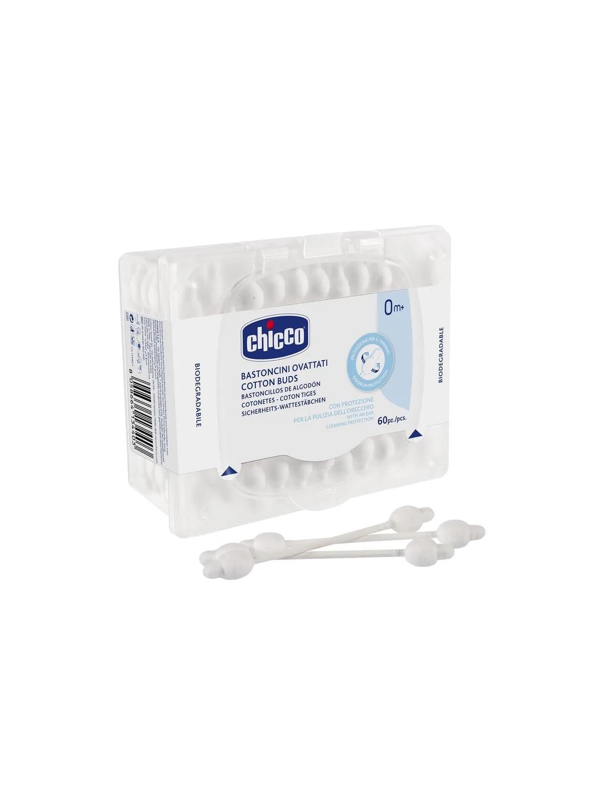 Chicco Coton-Tiges avec Protection pour le Tympan 60 Unités