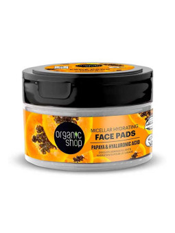 Organic Shop Papaya Micellar Disques Faciaux Hydratants Micellaires 20 unités