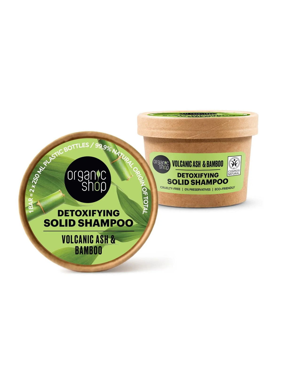 Organic Shop Volcanic Ash Shampooing Solide Détoxifiant 60g