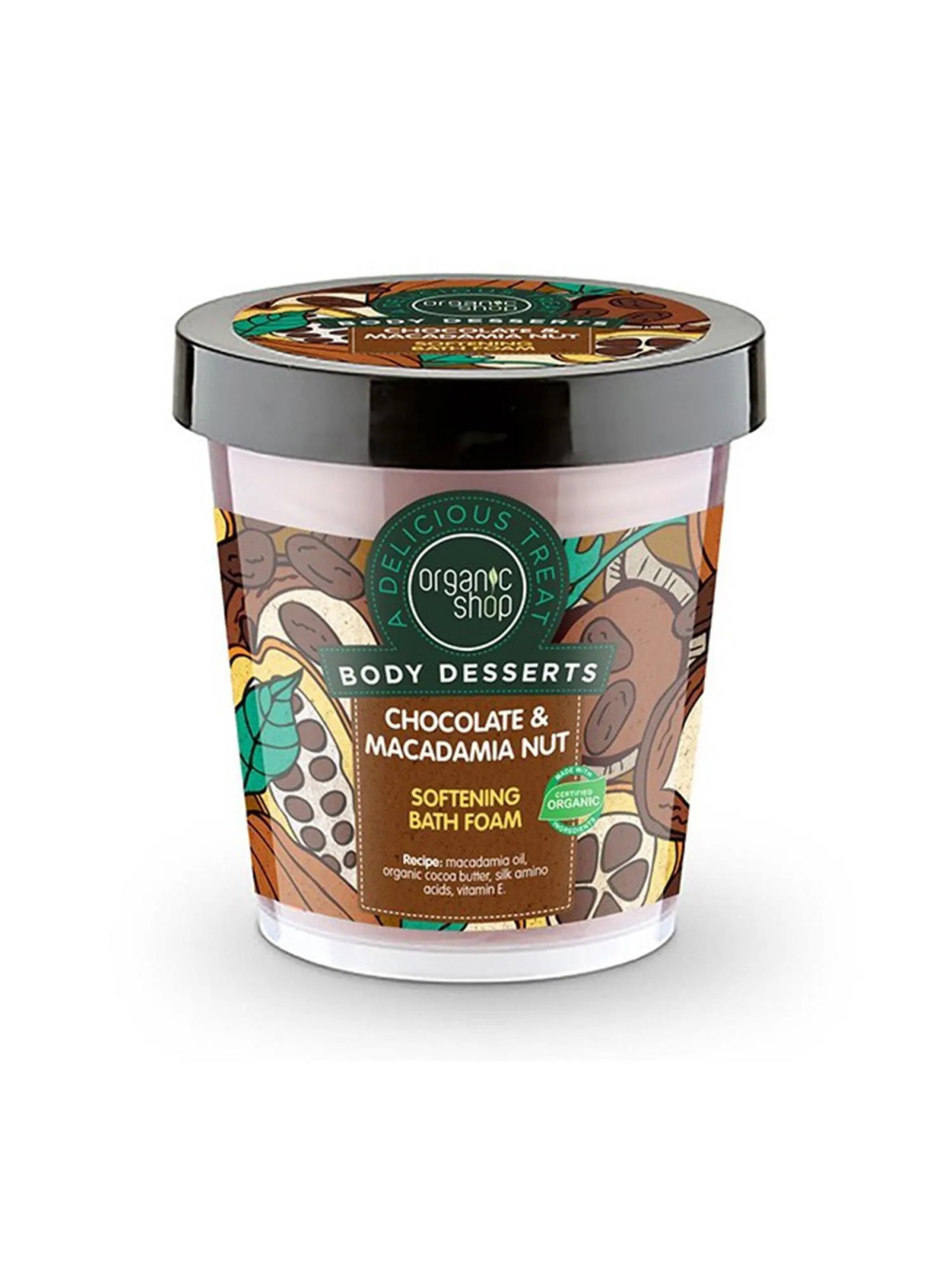 Organic Shop Body Desserts Mousse de Bain Chocolat Macadamia 450ml
