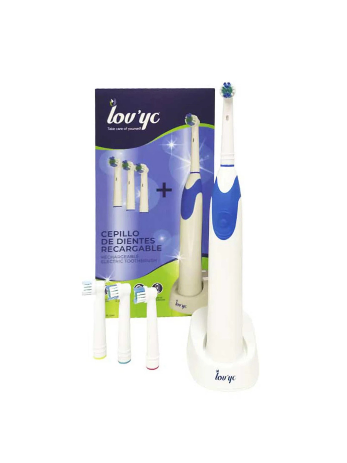 Lovyc Brosse à Dents Électrique Rechargeable avec 4 Têtes