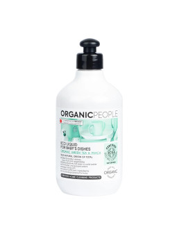 Organic People Liquide Vaisselle Écologique Bébé Thé Vert et Pêche Bio 200ml