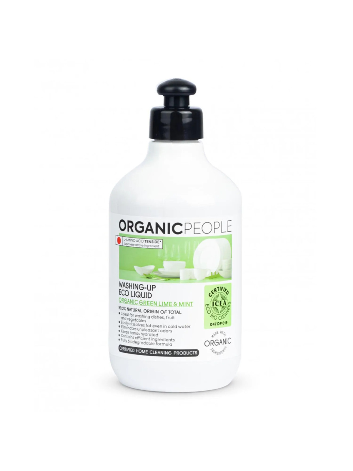 Organic People Liquide Vaisselle Écologique Citron Vert et Menthe 200ml