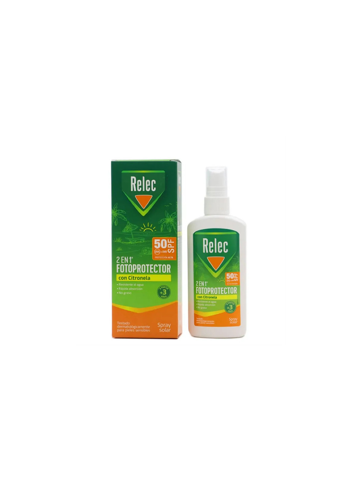 Relec Photoprotecteur 2 en 1 Spray Citronnelle SPF50 100ml